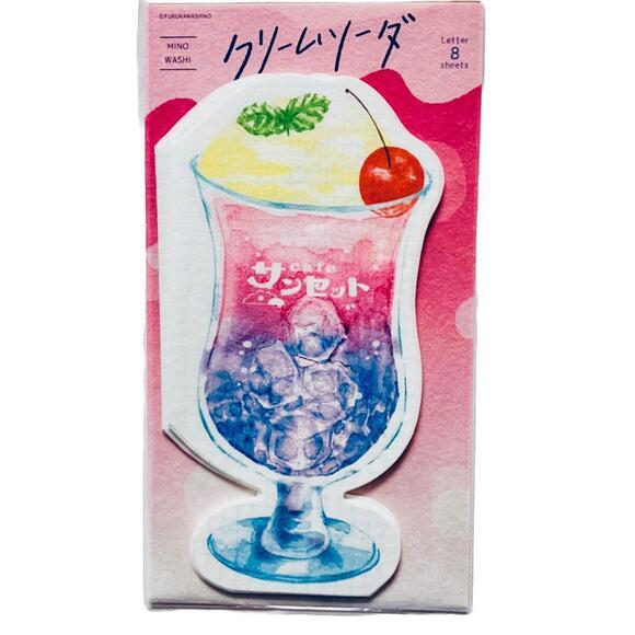 Other - Furukawashiko Stationery Letter Set, Pink Blue Cream Soda, Kawaii 8 Pcs